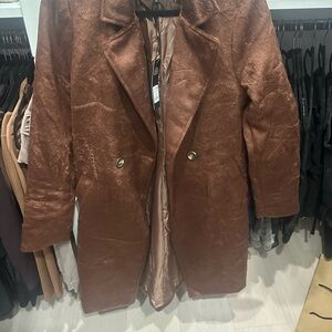 Knee length brown coat NWT